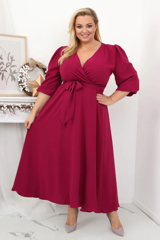Sukienka plus size Salma  (r. 44-54) Amarantowy