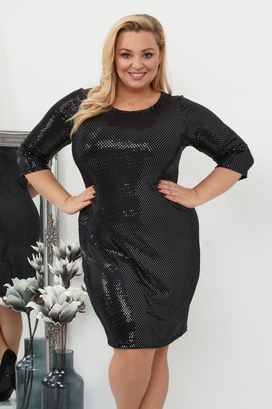 Sukienka cekinowa plus size MOIRA ( r. 44-54)