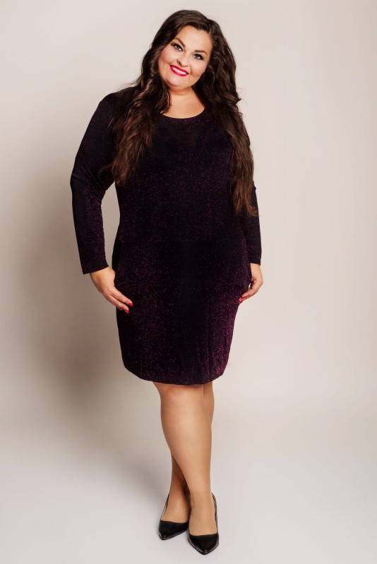 Sukienka brokatowa plus size MISI ( r. 44-54) 