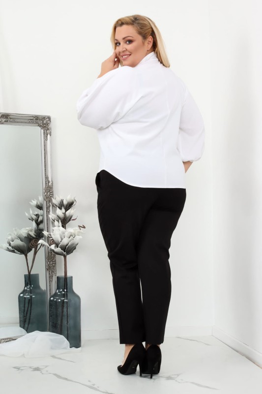 Bluzka koszulowa plus size Katrina -biała (r. 44-52)