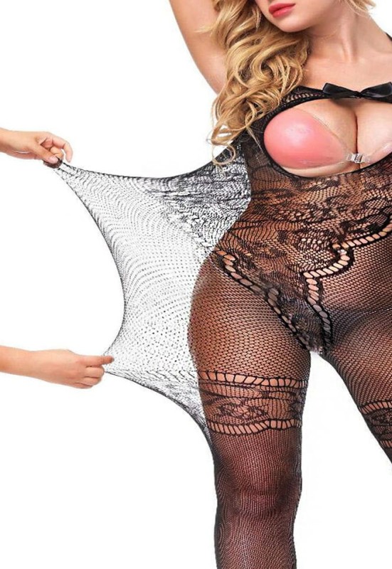 Bodystocking plus size CZARNY  mod. L1015 ( r.44-56)