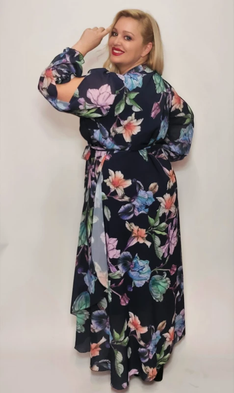Szyfonowa sukienka plus size maxi LAILA ( r. 46-56 ) 