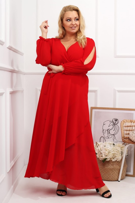 Szyfonowa sukienka plus size maxi LAILA mod. 10 ( r. 46-56 )  