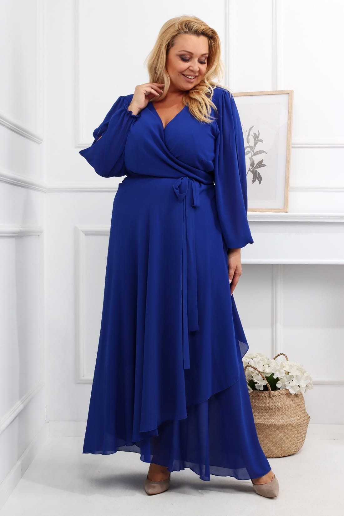 Szyfonowa sukienka plus size maxi LAILA  ( r. 46-56 )  BESTSELLER
