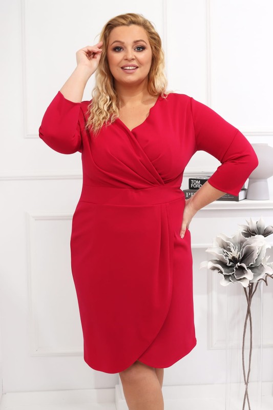 Sukienka plus size kopertowa Suzana ( r. 42 do 52 )   