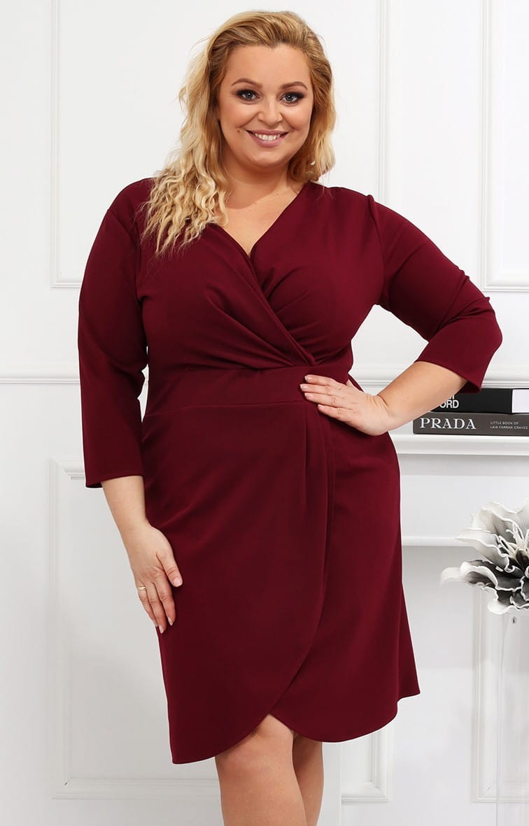 Sukienka plus size kopertowa Suzana ( r. 42 do 52 )   