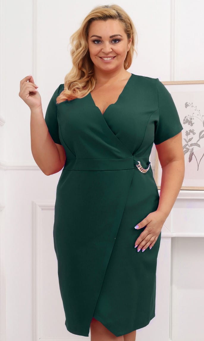 Sukienka plus size ENINA z łańcuszkiem ( r. 46-52) BESTSELLER