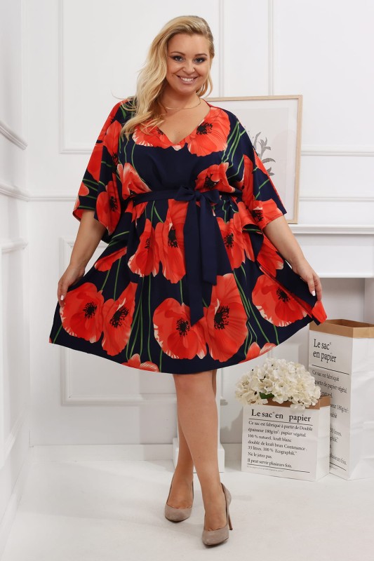 Sukienka plus size Nietoperz MAKI  ( r. 48 do 60) 