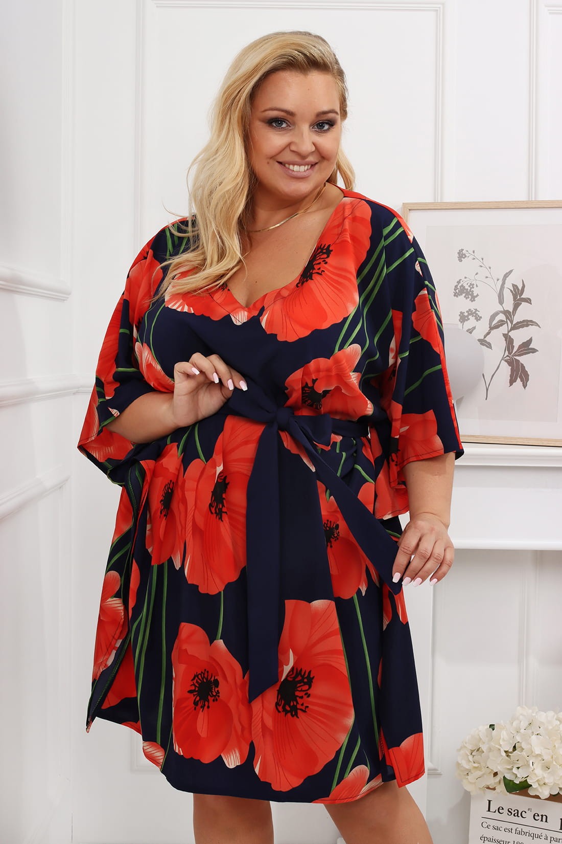 Sukienka plus size Nietoperz MAKI  ( r. 48 do 60) 