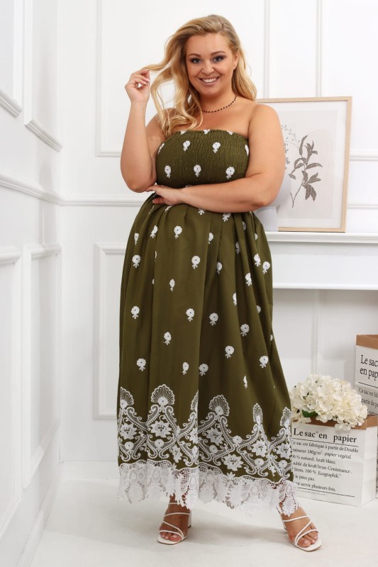   Sukienka maxi plus size Dalia -K z koronką (L.r 46 -58)