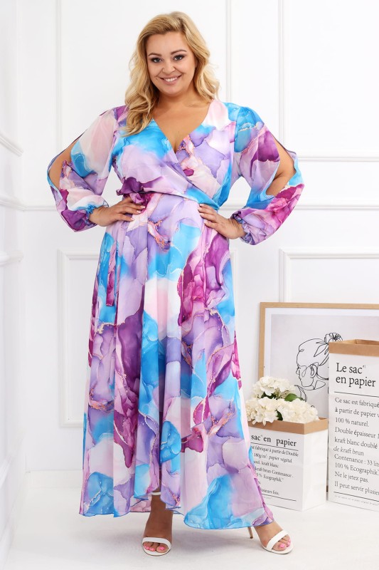 Szyfonowa sukienka plus size maxi LAILA mod. 37 (L.r 46-56 )  