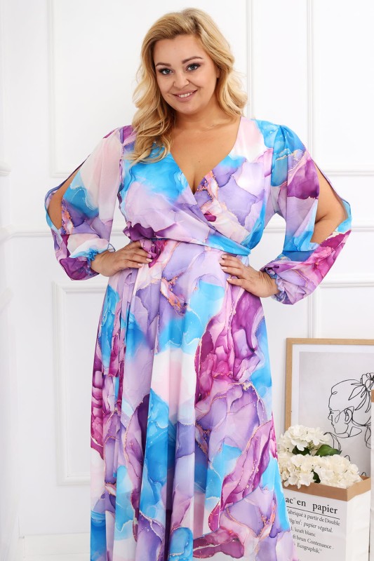 Szyfonowa sukienka plus size maxi LAILA mod. 37 (L.r 46-56 )  