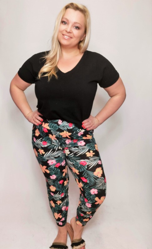 Legginsy/spodnie plus size w print ( r. 44-56) 