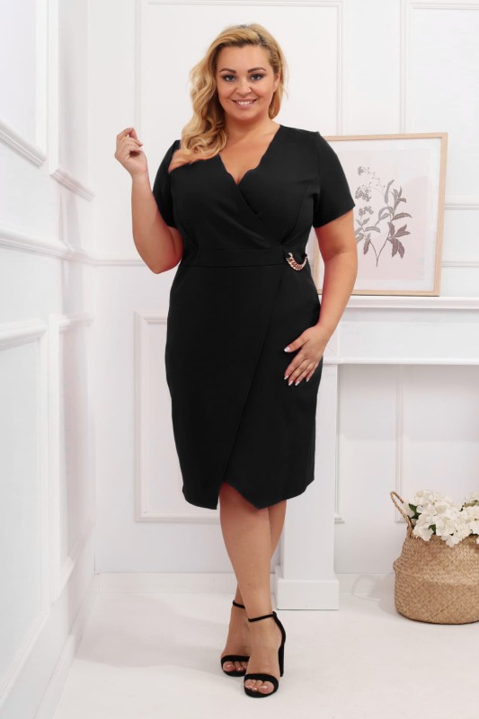 Sukienka plus size ENINA z łańcuszkiem ( r. 46-52)  BESTSELLER