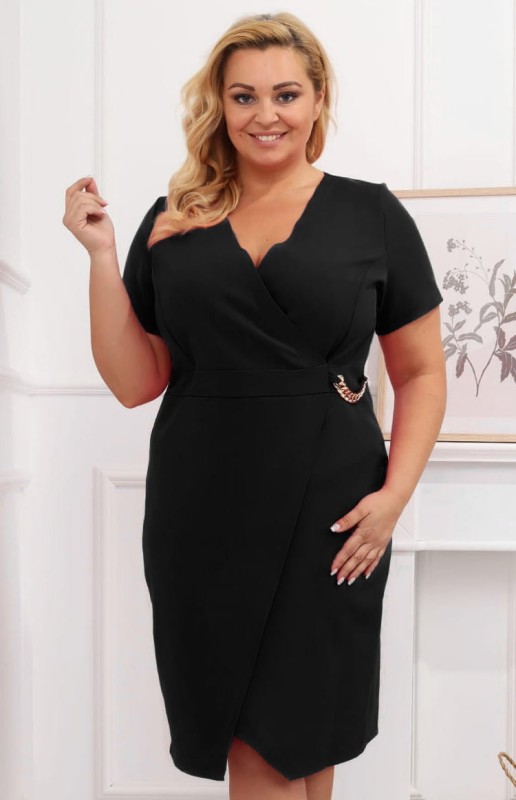 Sukienka plus size ENINA z łańcuszkiem ( r. 46-52)  BESTSELLER