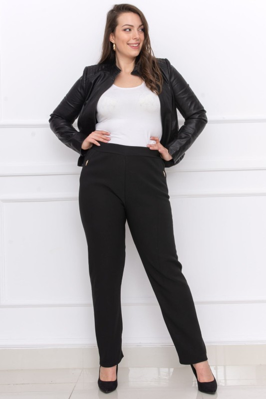 Spodnie plus size z ozdobą ( r.44-52)