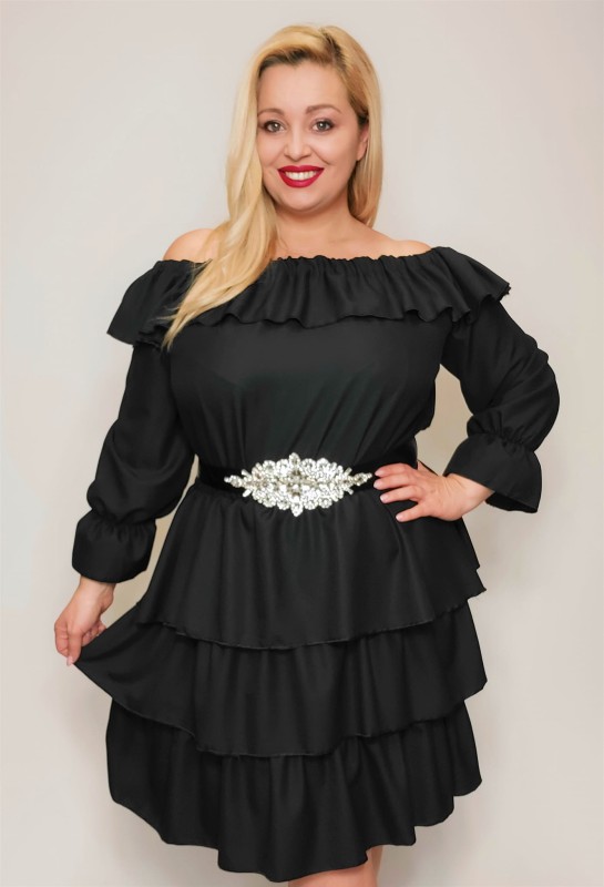 Pasek z cyrkoniami na satynowej taśmie CRYSTAL ( r. 42-62)