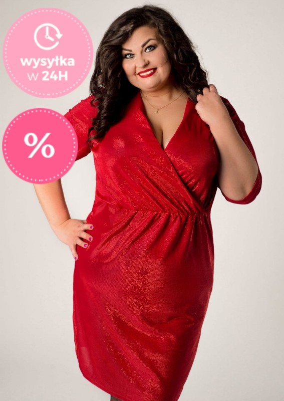 Sukienka  plus size nabłyszczana SHINE moda BL949 ( r. 44-54)  