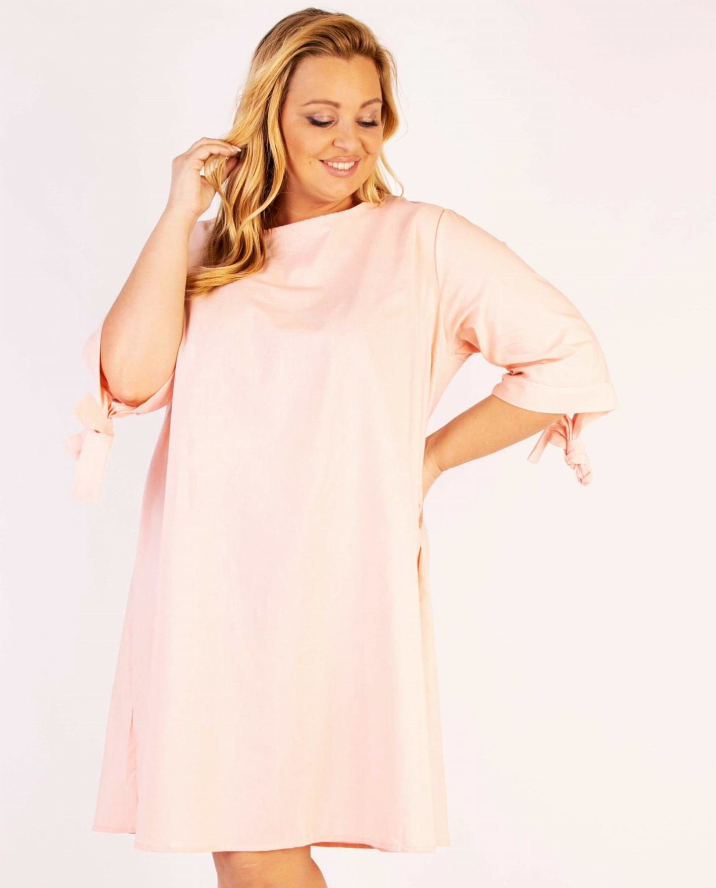 Bawełniana sukienka trapezowa (r. 46-54)