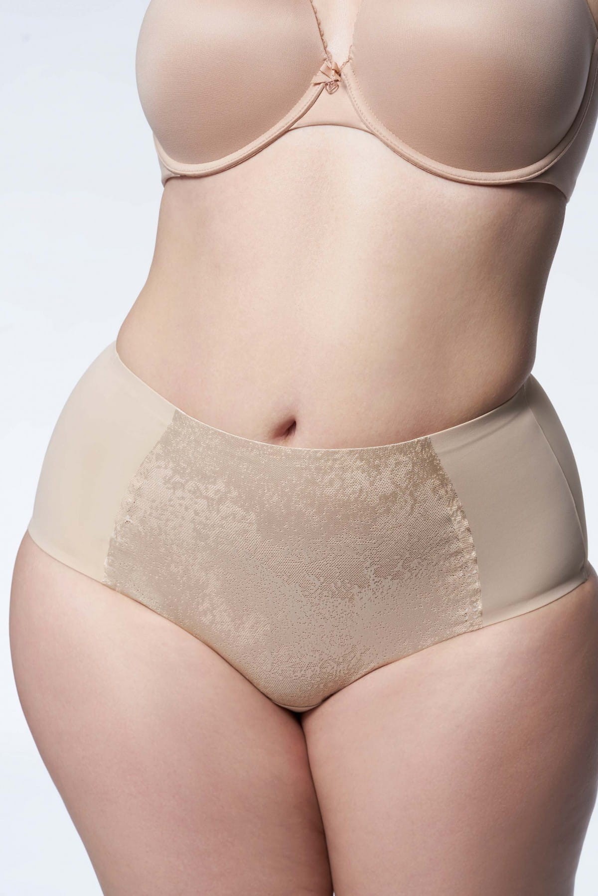 Majtki modelujące plus size Agat Beżowe