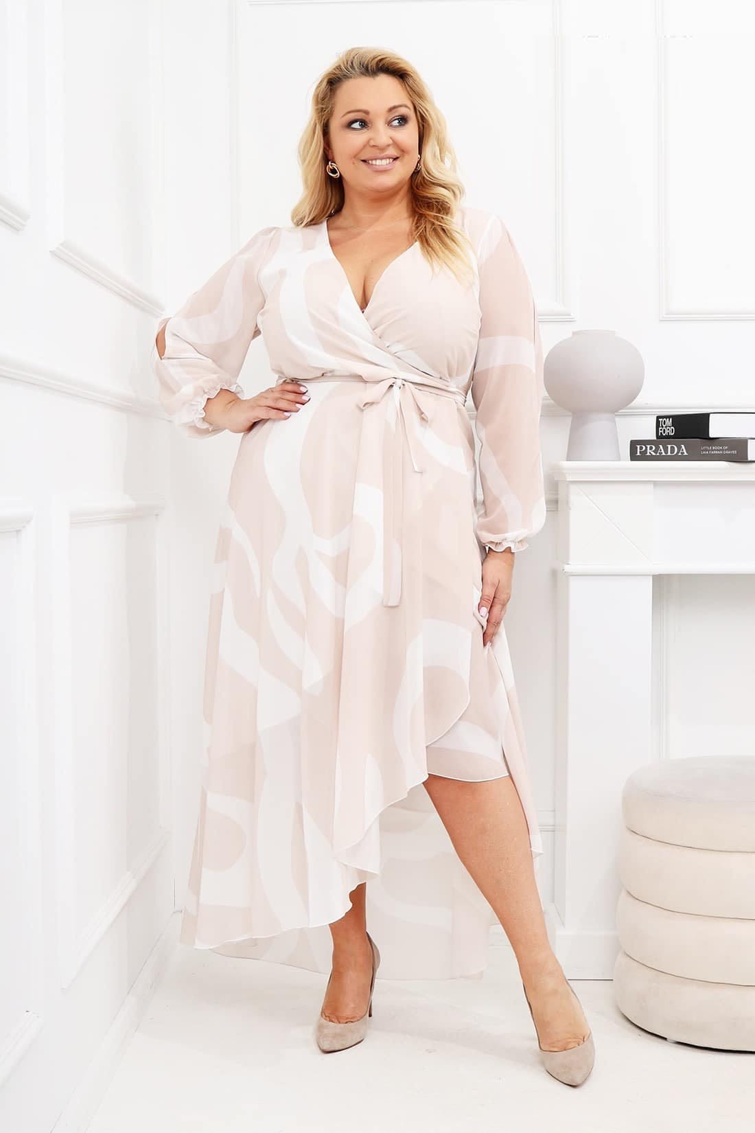 Szyfonowa sukienka plus size maxi LAILA mod 68 ( r. 46-56 )  