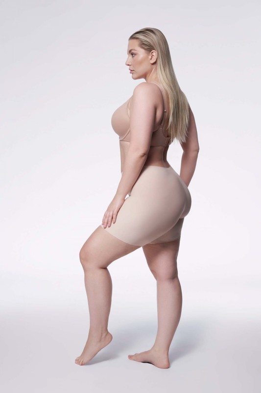 Bermudy majtki wyszczuplające plus size z nogawkami Comfort Naturalne