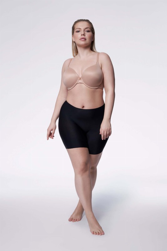Bermudy  Majtki wyszczuplające plus size z nogawkami Comfort Czarne