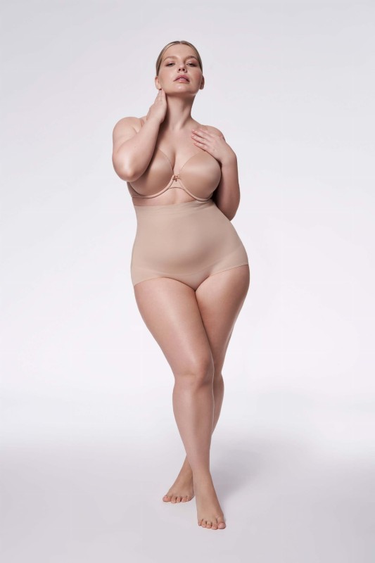 Majtki wyszczuplające plus size (wysoka talia) 241 Naturalne
