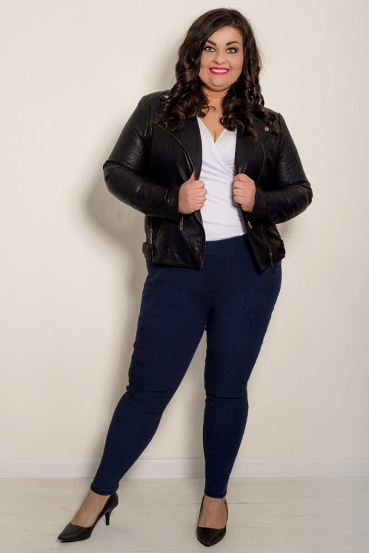 Bluzka plus size z zakładanym dekoltem i marszczeniem EMILY  ( r. 44-54) BESTSELLER