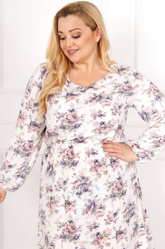 Sukienka maxi plus size w kwiaty BRIDGET ( r.44-52 ) 