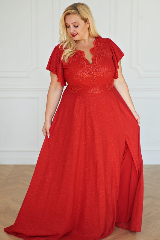 SUKIENKA PLUS SIZE CHARLOTE BROCATE MAXI PREMIUM ( 48-54) - PROMOCJA % -WYSYŁKA 24H 