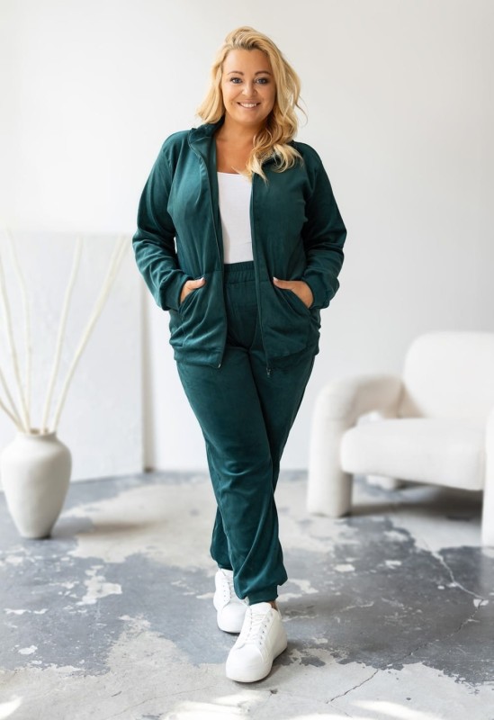 Welurowy komplet dresowy plus size  rozpinany ( r. 44-52)   BESTSELLER 