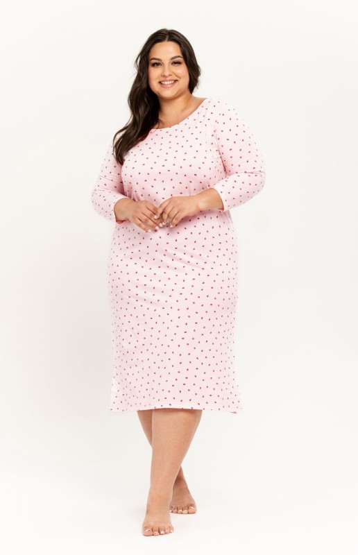Koszula nocna plus size Angie 3259 Różowa