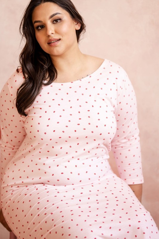 Koszula nocna plus size Angie 3259 Różowa