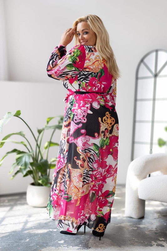 Szyfonowa sukienka plus size maxi LAILA versace ( r. 46-56 ) 