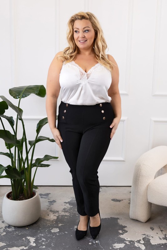 Spodnie plus size z guzikami ( r. 44-56) 