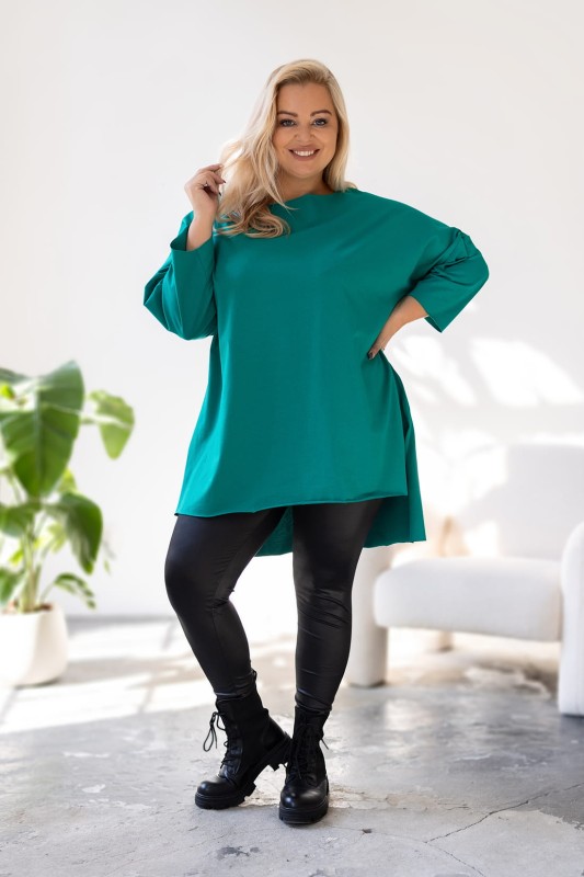 Tunika plus size asymetryczna cięta laserowo ( r. 48-56)  
