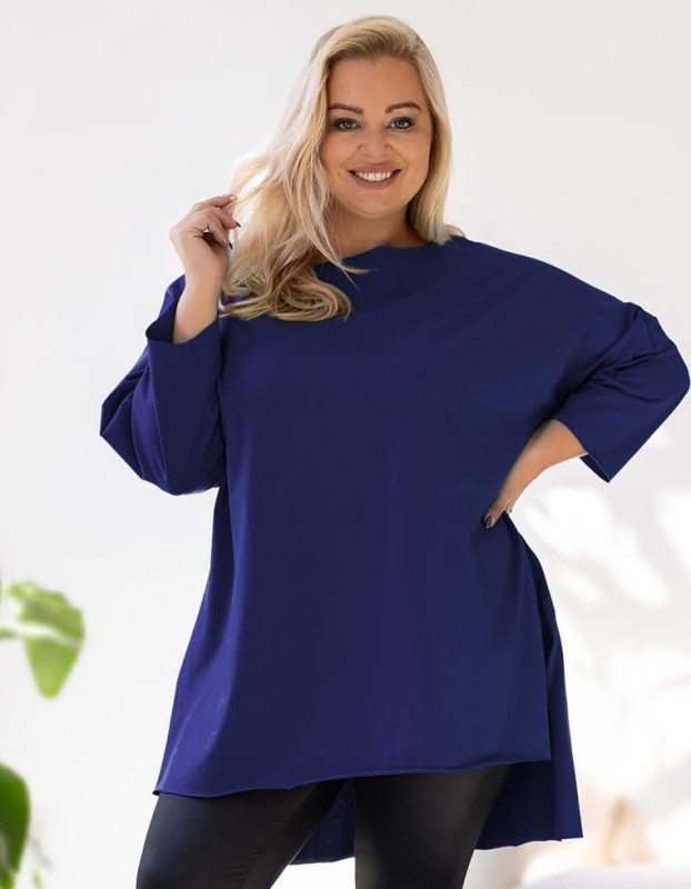 Tunika plus size asymetryczna cięta laserowo ( r. 48-56)  