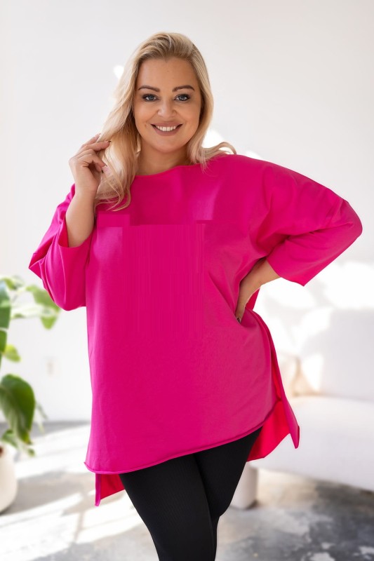 Tunika plus size asymetryczna cięta laserowo ( r. 48-56)  