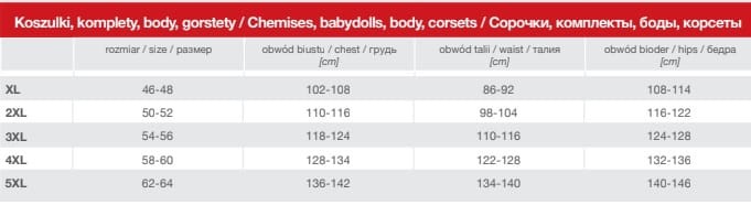 Body plus size Amelia czerwone ( r. XL-5XL) 