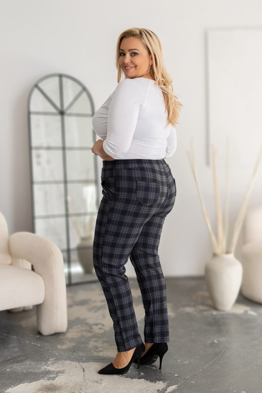 Spodnie plus size w krateczkę ( r. 44-54) BESTSELLER