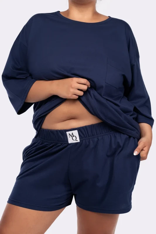 Piżama bawełniana plus size  PREMIUM - krótkie spodenki + krótki rękaw  ( r. 44-56)