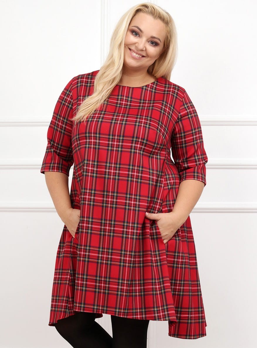 Trapezowa sukienka plus size HONEY ( r. 44-52)  