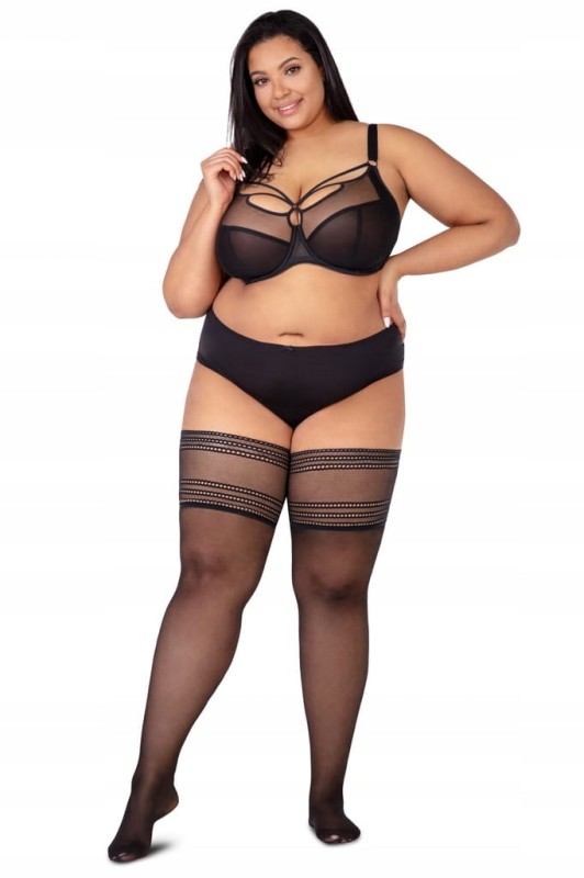 Pończochy samonośne Plus Size CHIC 30 DEN ONYX