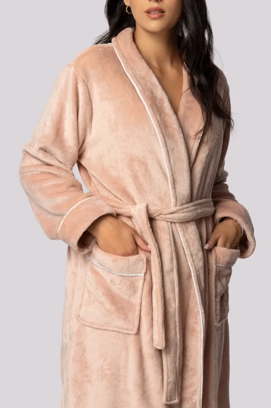 SZLAFROK DAMSKI PLUS SIZE pudrowy róż COMFY  ( r. 44 - 54) 