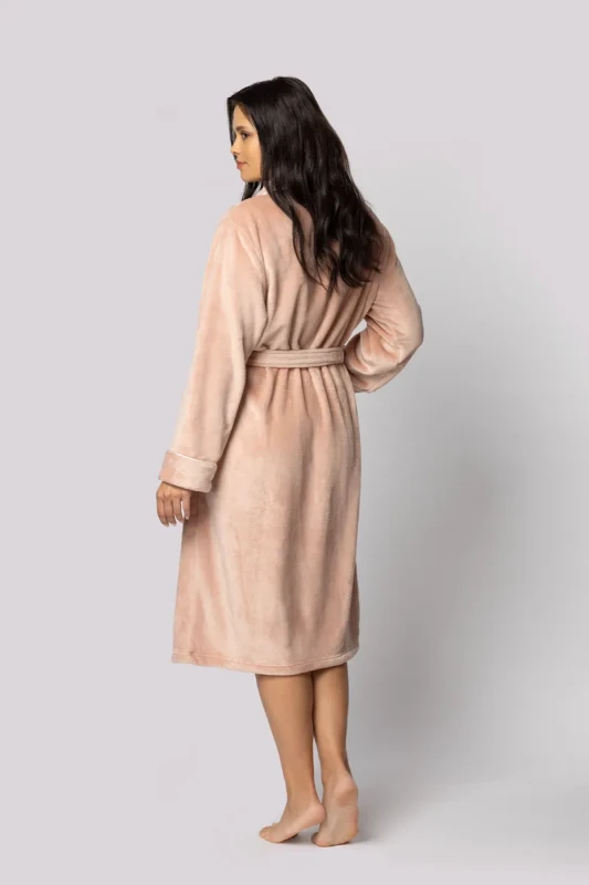 SZLAFROK DAMSKI PLUS SIZE pudrowy róż COMFY  ( r. 44 - 54) 