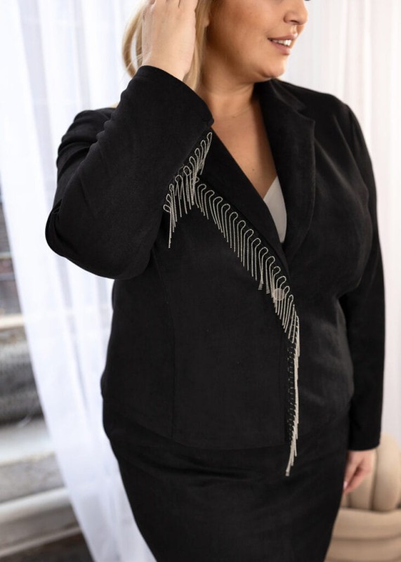 Marynarka Plus Size Czarna LILU  ( r. 48-56)  