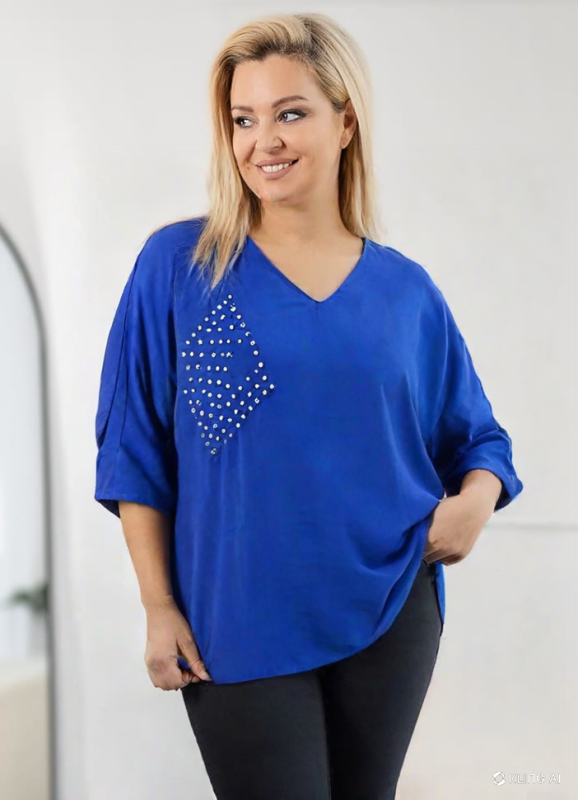 Tunika plus size bawełniana perełki ( r. 48-56) 