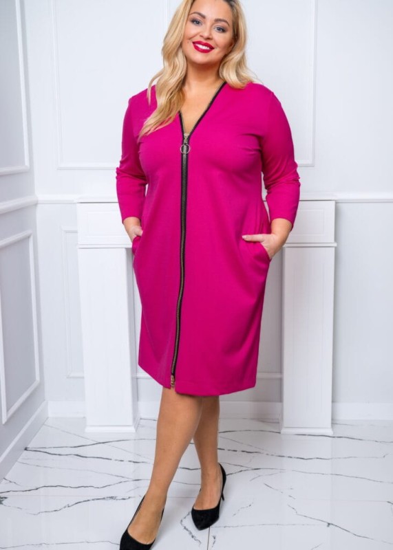 Sukienka plus size z zameczkami SALMA  ( r. 48-56) 