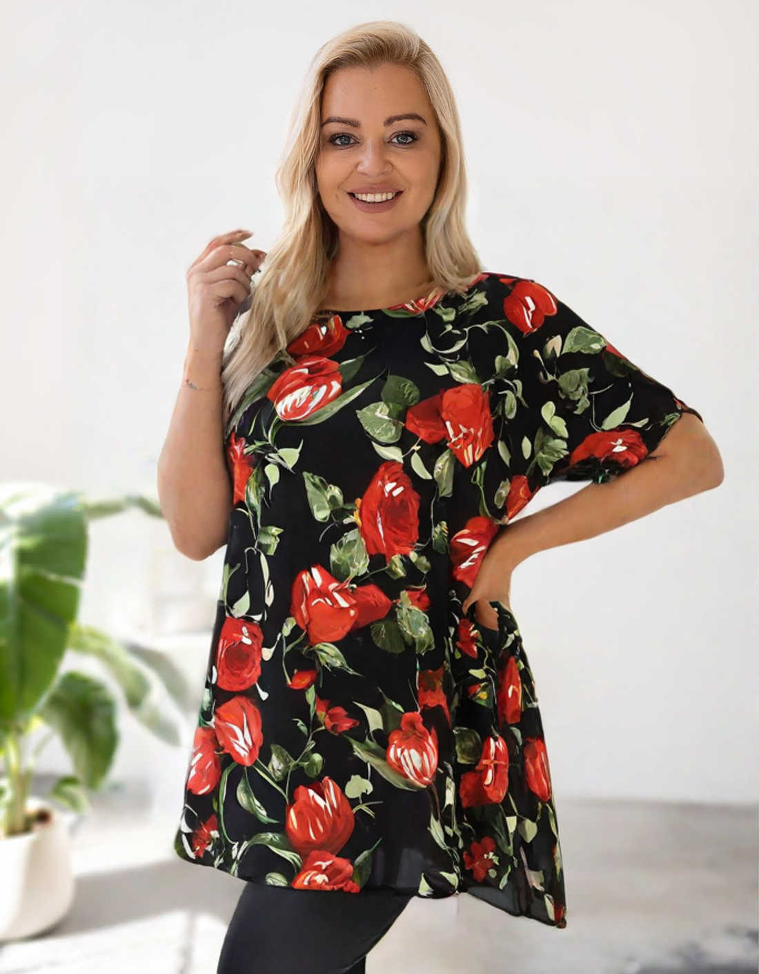 Tunika plus size damska digital viskoza ( r. 48-56)  